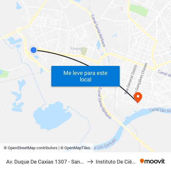 Av. Duque De Caxias 1307 - Santo Aontonio De Padua Pelotas - Rs 96050-500 Brasil to Instituto De Ciências Humanas Da Ufpel - Ich map