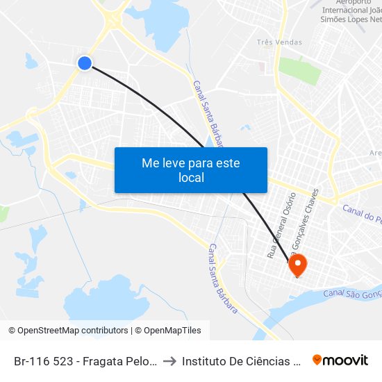 Br-116 523 - Fragata Pelotas - Rs 96050-470 Brasil to Instituto De Ciências Humanas Da Ufpel - Ich map