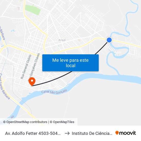 Av. Adolfo Fetter 4503-5041 - Vila Da Palha Pelotas - Rs Brasil to Instituto De Ciências Humanas Da Ufpel - Ich map