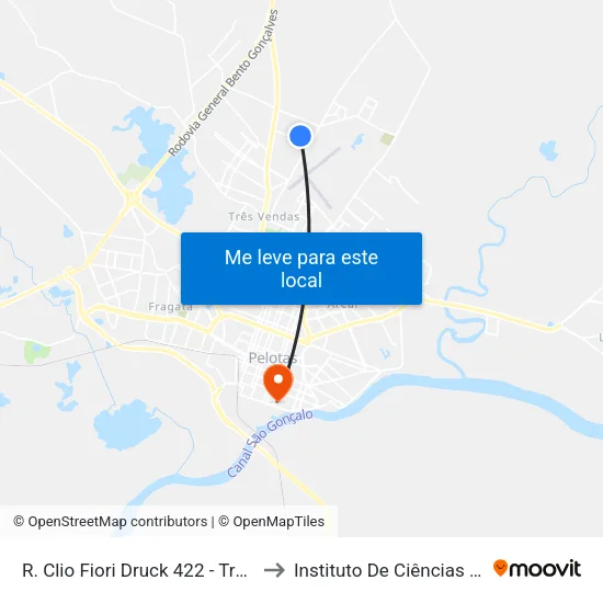 R. Clio Fiori Druck 422 - Três Vendas Pelotas - Rs Brasil to Instituto De Ciências Humanas Da Ufpel - Ich map