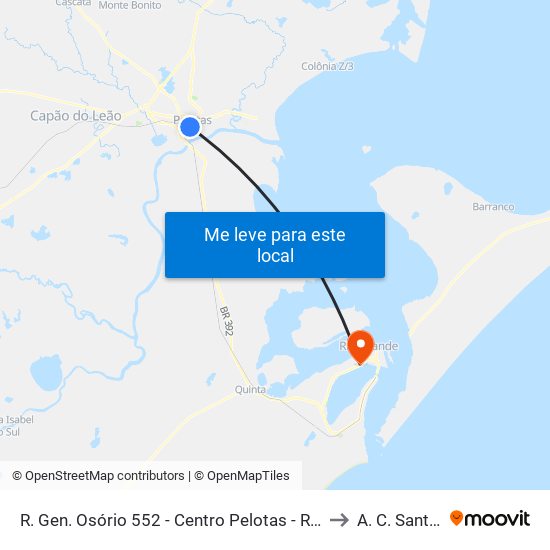 R. Gen. Osório 552 - Centro Pelotas - Rs 96020-000 Brasil to A. C. Santa Casa map