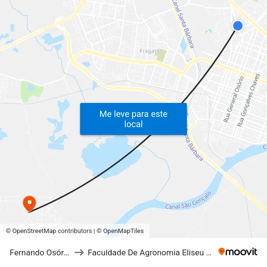 Fernando Osório - Tumelero to Faculdade De Agronomia Eliseu Maciel - Faem - Prédio 02 map