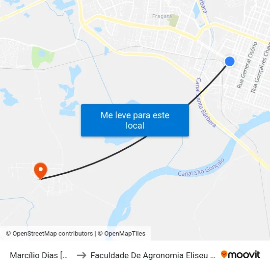 Marcílio Dias [Metropolitano] to Faculdade De Agronomia Eliseu Maciel - Faem - Prédio 02 map