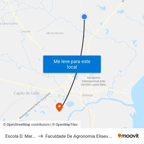 Escola D. Maria Joaquina to Faculdade De Agronomia Eliseu Maciel - Faem - Prédio 02 map