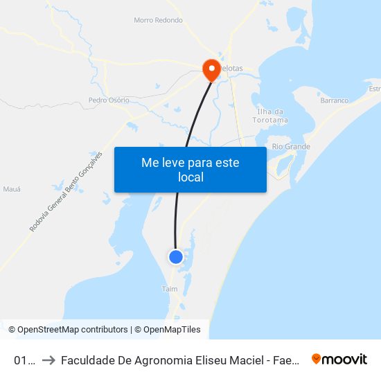 0146 to Faculdade De Agronomia Eliseu Maciel - Faem - Prédio 02 map