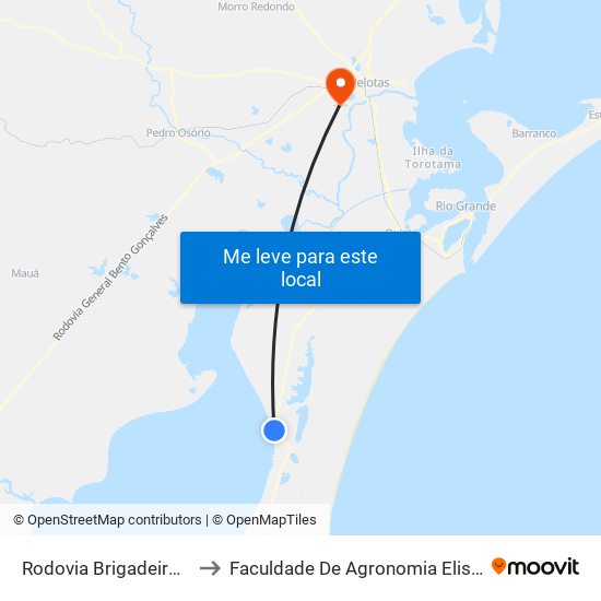 Rodovia Brigadeiro Jose Da Silva Paes to Faculdade De Agronomia Eliseu Maciel - Faem - Prédio 02 map