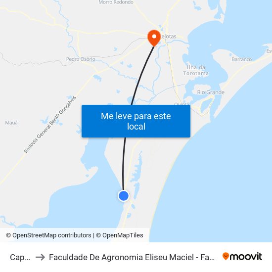 Capilha to Faculdade De Agronomia Eliseu Maciel - Faem - Prédio 02 map