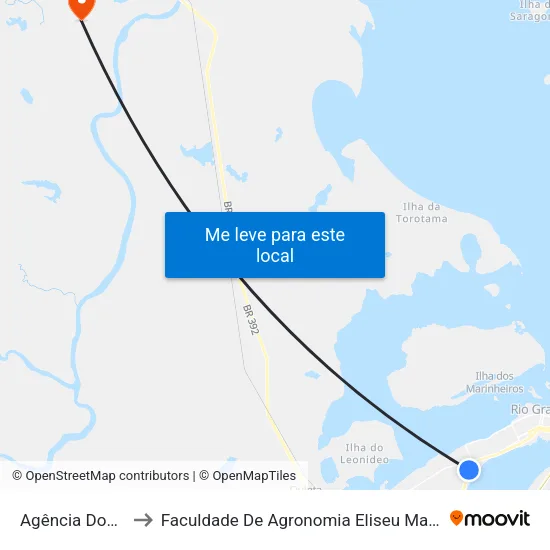 Agência Dos Correios to Faculdade De Agronomia Eliseu Maciel - Faem - Prédio 02 map