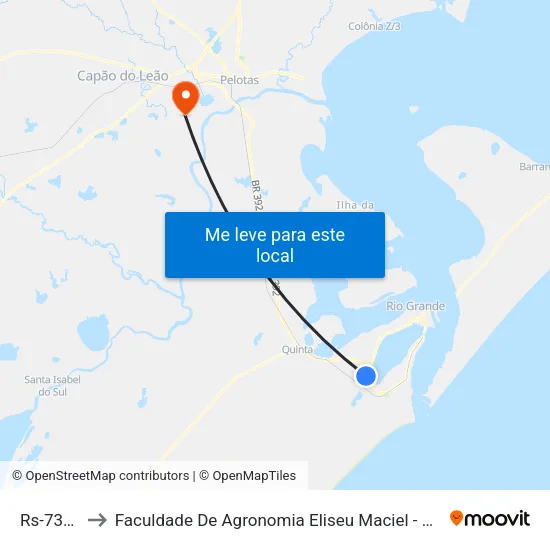Rs-734, 99 to Faculdade De Agronomia Eliseu Maciel - Faem - Prédio 02 map