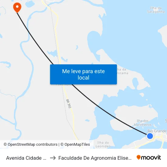 Avenida Cidade De Pelotas, 366 to Faculdade De Agronomia Eliseu Maciel - Faem - Prédio 02 map