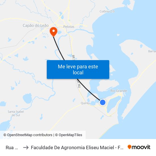 Rua B, 73 to Faculdade De Agronomia Eliseu Maciel - Faem - Prédio 02 map