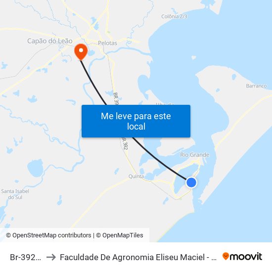 Br-392, 701 to Faculdade De Agronomia Eliseu Maciel - Faem - Prédio 02 map