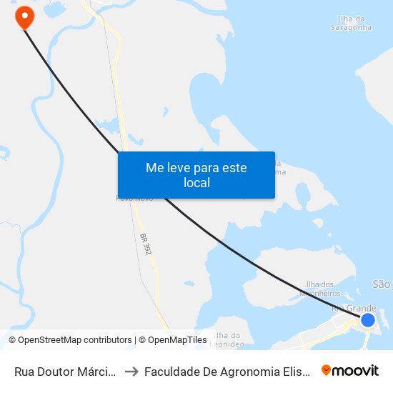 Rua Doutor Márciano Espíndola, 24 to Faculdade De Agronomia Eliseu Maciel - Faem - Prédio 02 map