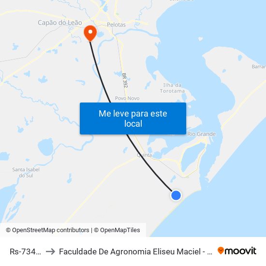 Rs-734, 670 to Faculdade De Agronomia Eliseu Maciel - Faem - Prédio 02 map