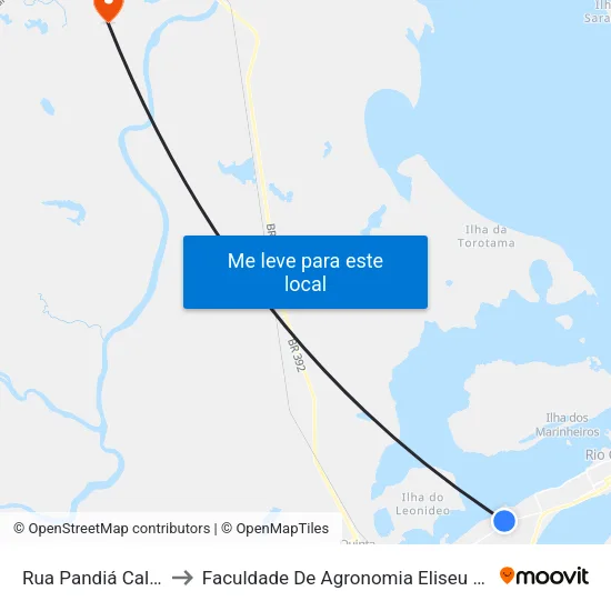 Rua Pandiá Calógeras, 1118 to Faculdade De Agronomia Eliseu Maciel - Faem - Prédio 02 map