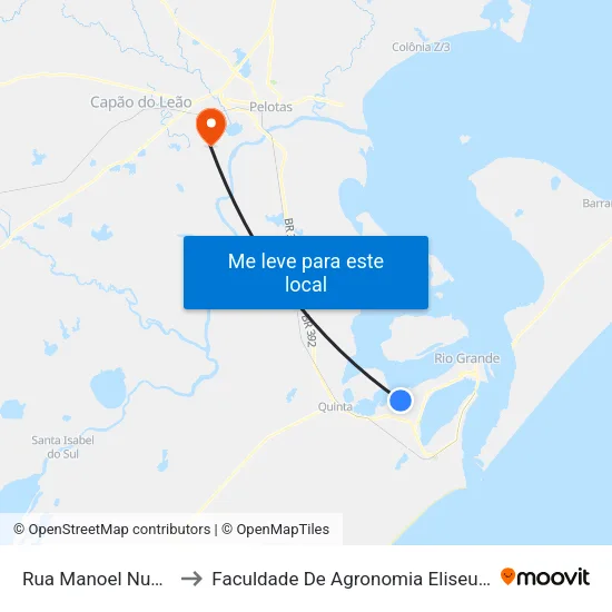 Rua Manoel Nunes Duarte, 589 to Faculdade De Agronomia Eliseu Maciel - Faem - Prédio 02 map