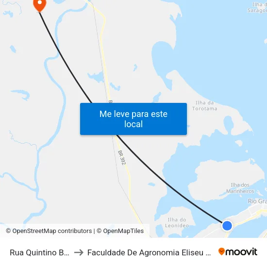 Rua Quintino Bocaiúva, 601 to Faculdade De Agronomia Eliseu Maciel - Faem - Prédio 02 map