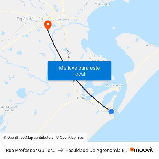 Rua Professor Guillermo Enrique Dawson, 235 to Faculdade De Agronomia Eliseu Maciel - Faem - Prédio 02 map