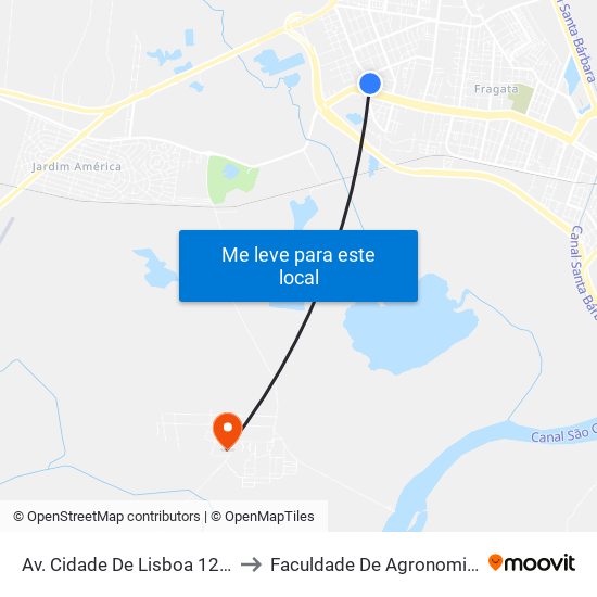 Av. Cidade De Lisboa 123-181 - Fragata Pelotas - Rs Brasil to Faculdade De Agronomia Eliseu Maciel - Faem - Prédio 02 map