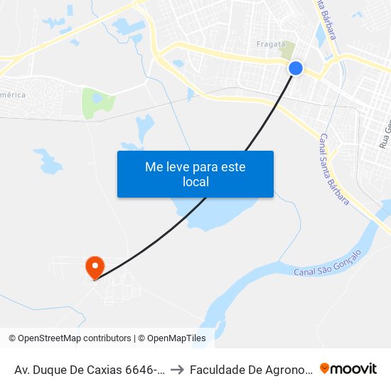 Av. Duque De Caxias 6646-6778 - Cohab Guabiroba Pelotas - Rs Brasil to Faculdade De Agronomia Eliseu Maciel - Faem - Prédio 02 map