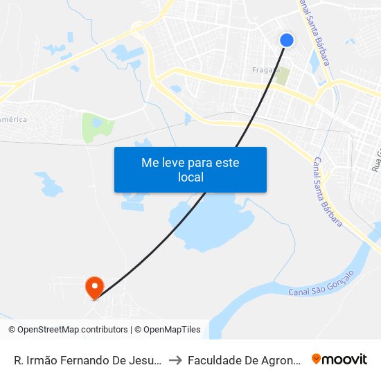 R. Irmão Fernando De Jesus 2-34 - Fragata Pelotas - Rs 96040-110 Brasil to Faculdade De Agronomia Eliseu Maciel - Faem - Prédio 02 map