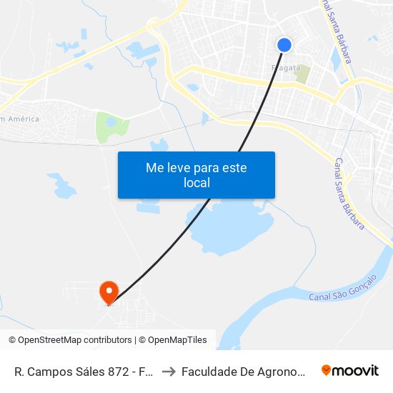 R. Campos Sáles 872 - Fragata Pelotas - Rs 96040-620 Brasil to Faculdade De Agronomia Eliseu Maciel - Faem - Prédio 02 map