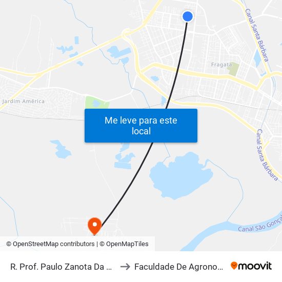 R. Prof. Paulo Zanota Da Cruz 251-271 - Fragata Pelotas - Rs Brasil to Faculdade De Agronomia Eliseu Maciel - Faem - Prédio 02 map