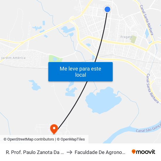 R. Prof. Paulo Zanota Da Cruz 226 - Fragata Pelotas - Rs Brasil to Faculdade De Agronomia Eliseu Maciel - Faem - Prédio 02 map