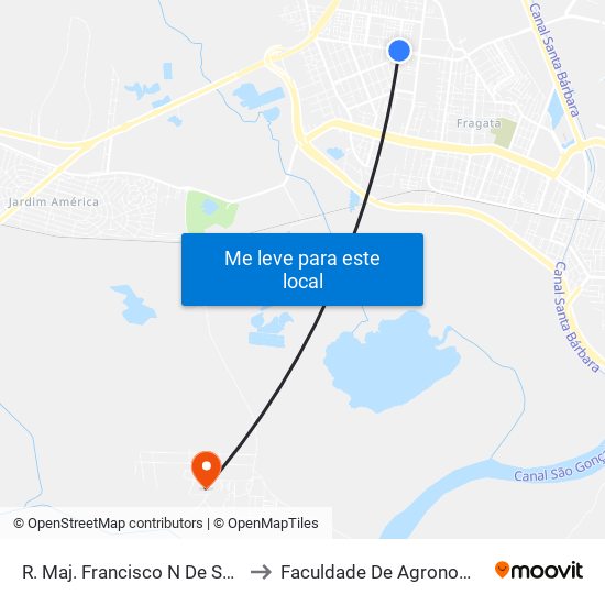 R. Maj. Francisco N De Souza 487 - Fragata Pelotas - Rs Brasil to Faculdade De Agronomia Eliseu Maciel - Faem - Prédio 02 map