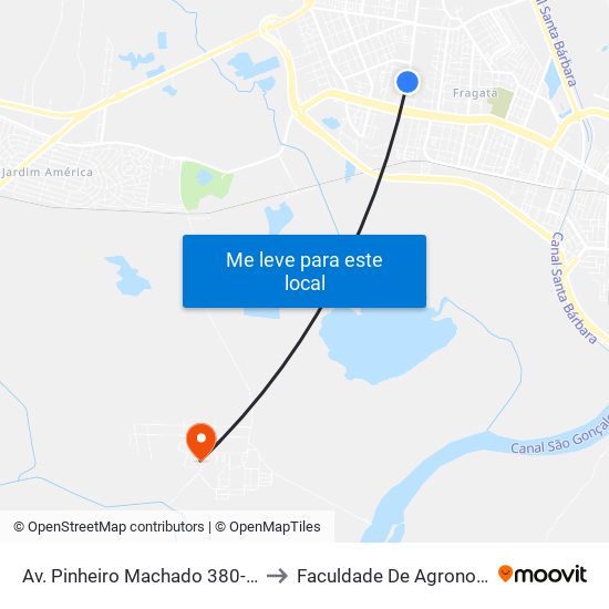 Av. Pinheiro Machado 380-434 - Fragata Pelotas - Rs 96040-500 Brasil to Faculdade De Agronomia Eliseu Maciel - Faem - Prédio 02 map