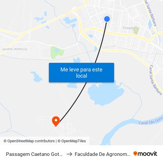 Passagem Caetano Gotuzo 210 - Fragata Pelotas - Rs Brasil to Faculdade De Agronomia Eliseu Maciel - Faem - Prédio 02 map