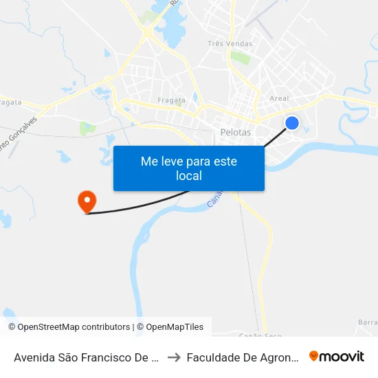 Avenida São Francisco De Paula Pelotas - Rio Grande Do Sul 96077 Brasil to Faculdade De Agronomia Eliseu Maciel - Faem - Prédio 02 map
