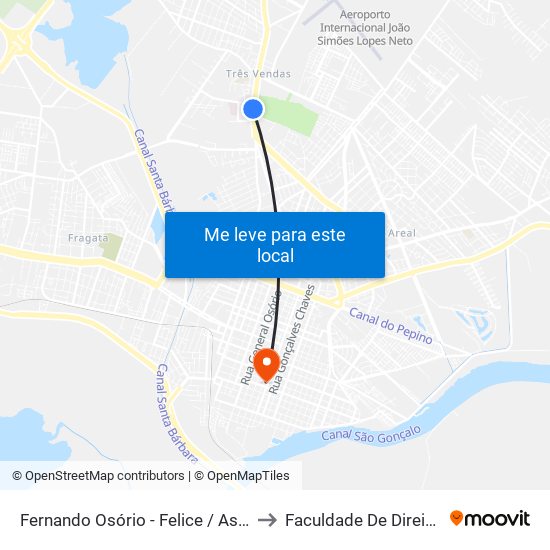 Fernando Osório - Felice / Associação Rural to Faculdade De Direito Da Ufpel map
