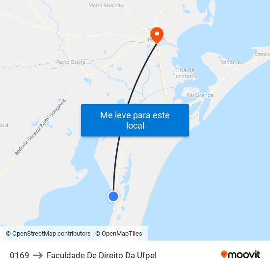 0169 to Faculdade De Direito Da Ufpel map