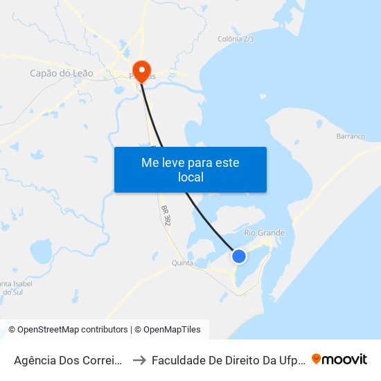 Agência Dos Correios to Faculdade De Direito Da Ufpel map