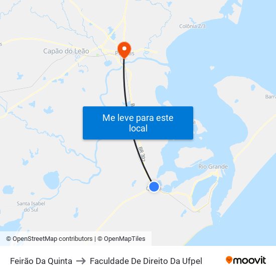 Feirão Da Quinta to Faculdade De Direito Da Ufpel map