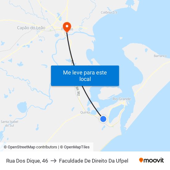 Rua Dos Dique, 46 to Faculdade De Direito Da Ufpel map