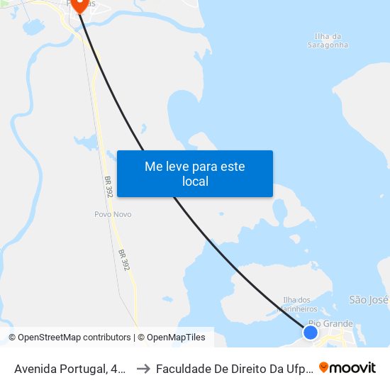 Avenida Portugal, 456 to Faculdade De Direito Da Ufpel map