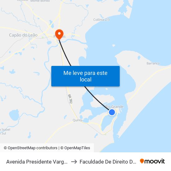 Avenida Presidente Vargas, 363 to Faculdade De Direito Da Ufpel map