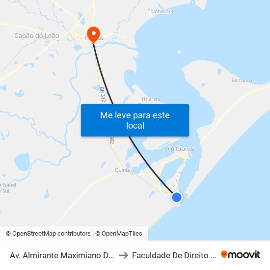 Av. Almirante Maximiano Da Fonseca to Faculdade De Direito Da Ufpel map