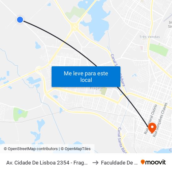 Av. Cidade De Lisboa 2354 - Fragata Pelotas - Rs 96050-510 Brasil to Faculdade De Direito Da Ufpel map