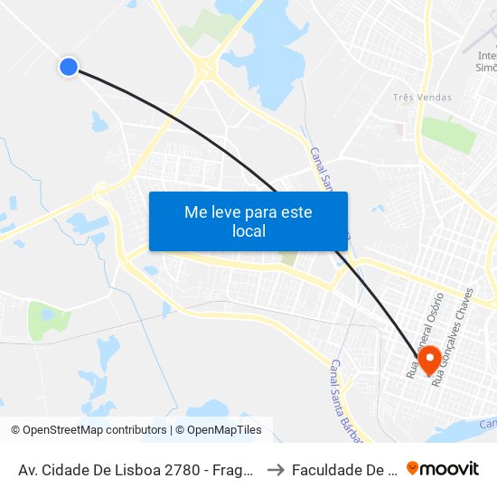 Av. Cidade De Lisboa 2780 - Fragata Pelotas - Rs 96050-510 Brasil to Faculdade De Direito Da Ufpel map