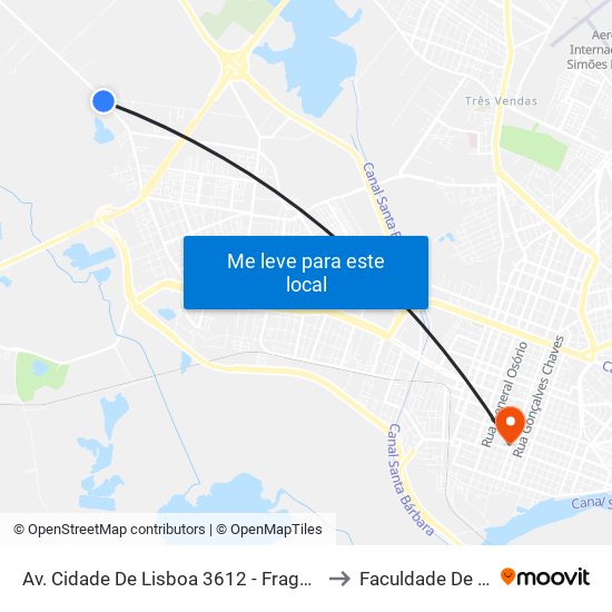 Av. Cidade De Lisboa 3612 - Fragata Pelotas - Rs 96050-510 Brasil to Faculdade De Direito Da Ufpel map