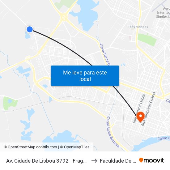 Av. Cidade De Lisboa 3792 - Fragata Pelotas - Rs 96050-510 Brasil to Faculdade De Direito Da Ufpel map