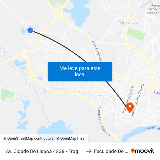 Av. Cidade De Lisboa 4238 - Fragata Pelotas - Rs 96050-510 Brasil to Faculdade De Direito Da Ufpel map