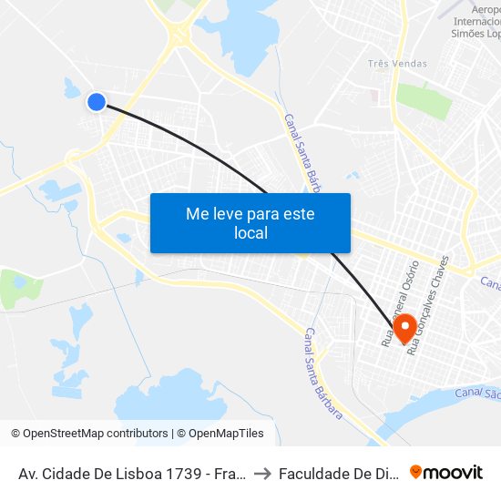 Av. Cidade De Lisboa 1739 - Fragata Pelotas - Rs Brasil to Faculdade De Direito Da Ufpel map