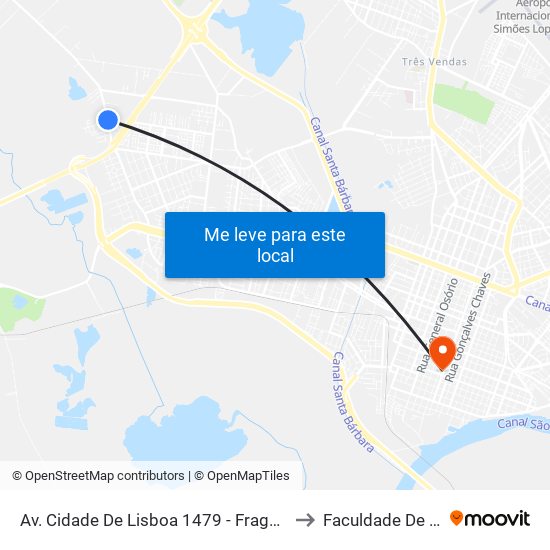 Av. Cidade De Lisboa 1479 - Fragata Pelotas - Rs 96050-510 Brasil to Faculdade De Direito Da Ufpel map