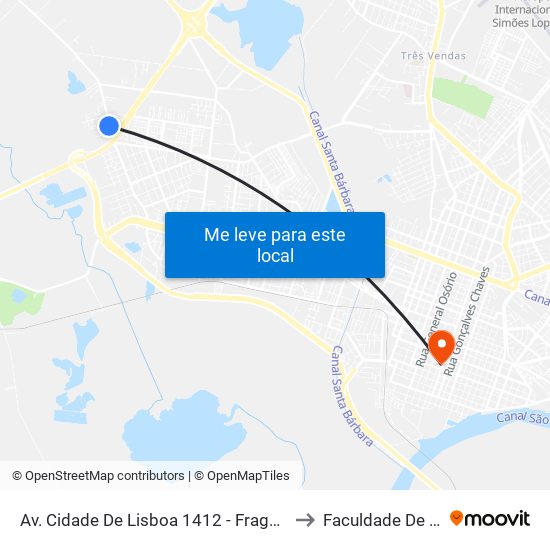 Av. Cidade De Lisboa 1412 - Fragata Pelotas - Rs 96050-510 Brasil to Faculdade De Direito Da Ufpel map