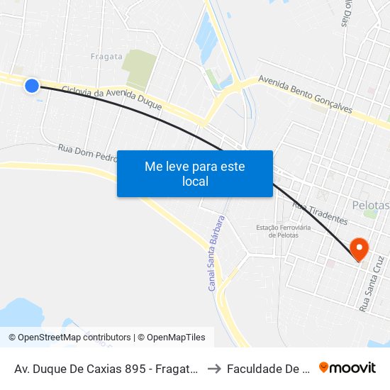 Av. Duque De Caxias 895 - Fragata Pelotas - Rs 96030-002 Brasil to Faculdade De Direito Da Ufpel map