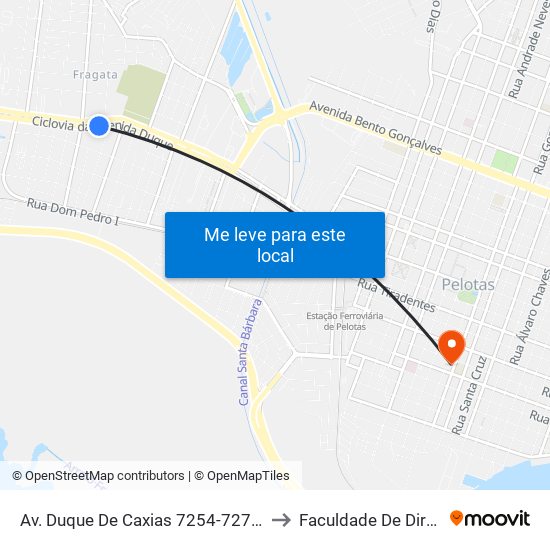 Av. Duque De Caxias 7254-7274 Pelotas - Rs Brasil to Faculdade De Direito Da Ufpel map